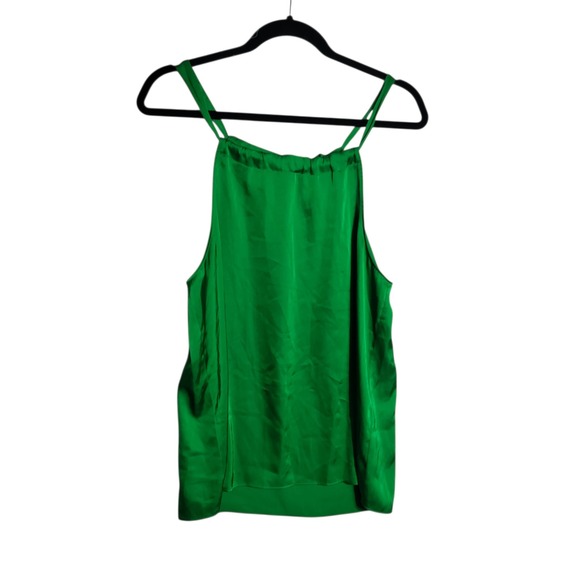 41 Hawthorn Tops - 41 Hawthorn Green Satin Halter Top Petite Medium Stitch Fix WGW11270-PE